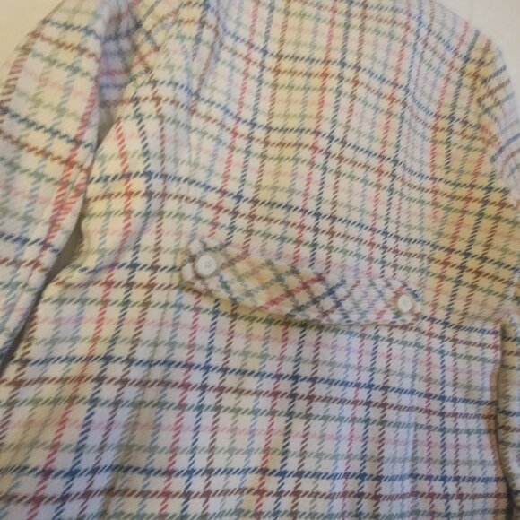 Coach Plaid Tweed Wool Coat Jacket Multicolored Women's size Large (L) - Picture 9 of 16
